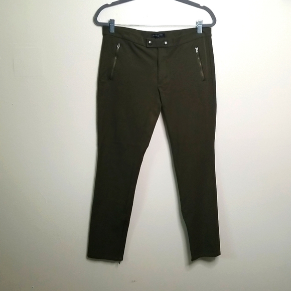 Banana Republic Sloan Fit Women’s Olive Green Flat front Pants Size 10L EUC - Picture 1 of 5